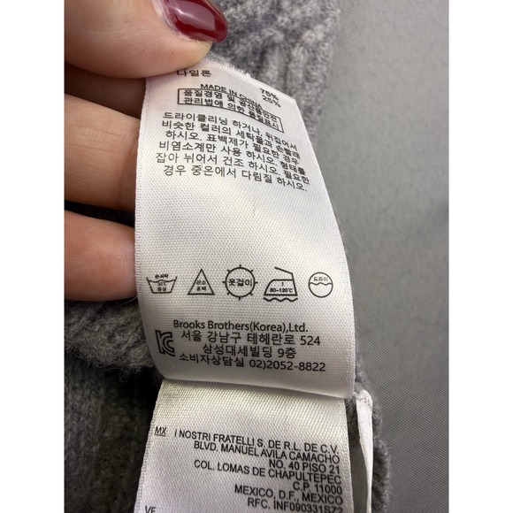 Brooks Brothers Sweater Womens M Wool Italian Yarn Cable Knit Crewneck Gray - Picture 11 of 11